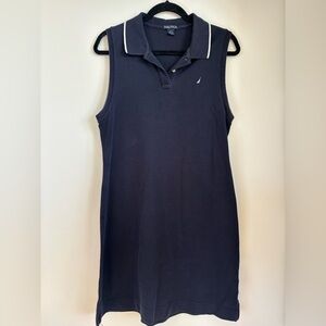Nautica Dark Blue Polo Dress with White Trim